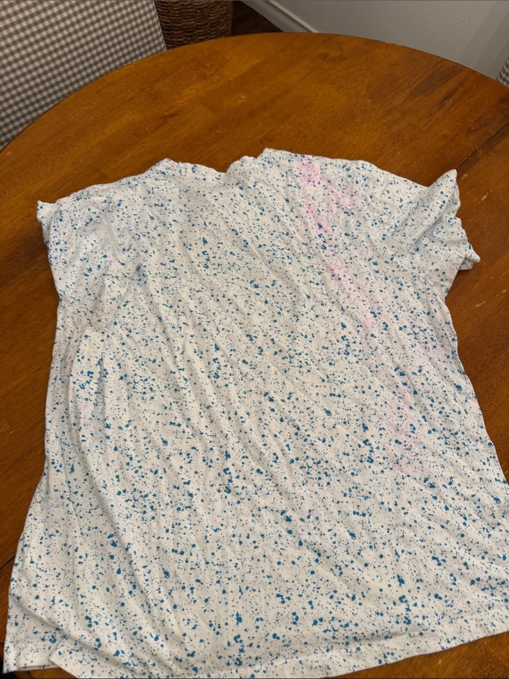 Nike White Tee with Blue Speckle and Purple-Blue Logo xxl